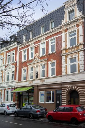 Essen, Germany - January 2019: City street view of town Essen in Rhrgebiet, Germanyのeditorial素材