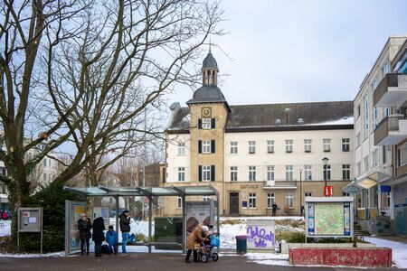 Essen, Germany - January 2019: City street view of town Essen in Rhrgebiet, Germanyのeditorial素材