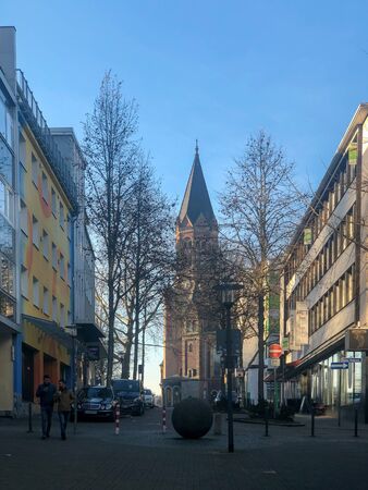 Essen, Germany - January 2019: City street view of town Essen in Rhrgebiet, Germanyのeditorial素材
