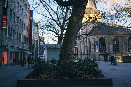 Essen, Germany - January 2019: City street view of town Essen in Rhrgebiet in a sunny dayのeditorial素材