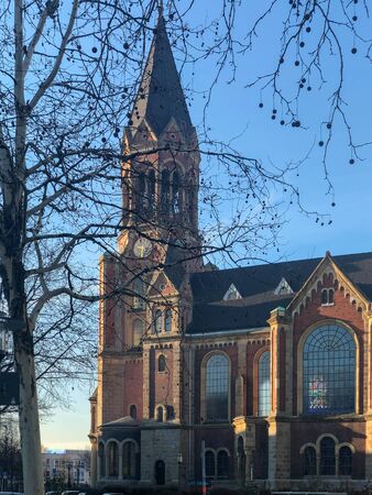 Essen, Germany - January 2019: City street view of town Essen in Rhrgebiet in a sunny dayのeditorial素材