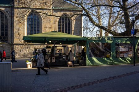 Essen, Germany - January 2019: City street view of town Essen in Rhrgebiet in a sunny dayのeditorial素材