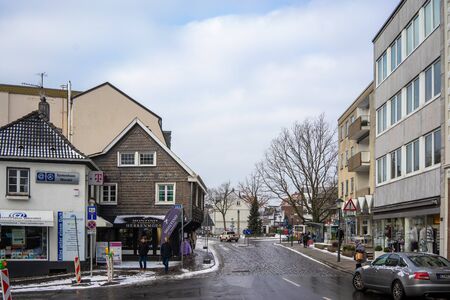 Essen, Germany - January 2019: City street view of town Essen in Rhrgebiet in a sunny dayのeditorial素材