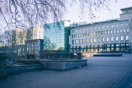 Essen, Germany - January 2019: City street view of town Essen in Rhrgebiet in a sunny dayのeditorial素材