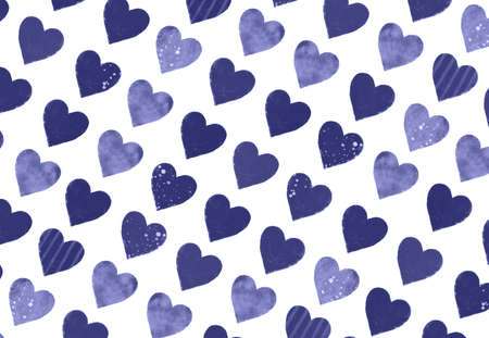 Hand drawn red hearts illustration isolated on white background. Bright pattern for Saint Valentines...