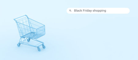 Pastel pink shopping cart on pink background. Black Friday sales minimalistic concept. Shop online, free delivery, Cybermonday, Discounts, St. Valentines and International Womens Dayの写真素材