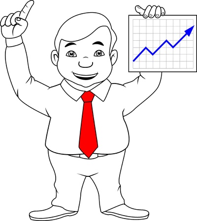 businessman showing good resultsのイラスト素材