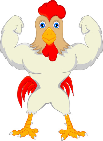 cute rooster cartoonのイラスト素材