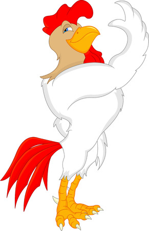 cute rooster cartoon wavingのイラスト素材