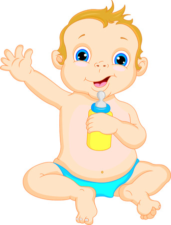 cute baby boy cartoonのイラスト素材