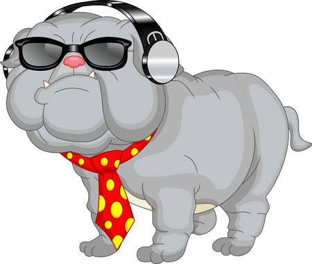 cute english bulldog cartoonのイラスト素材