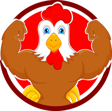 cute rooster cartoonのイラスト素材
