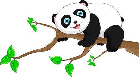Cute funny baby pandaのイラスト素材