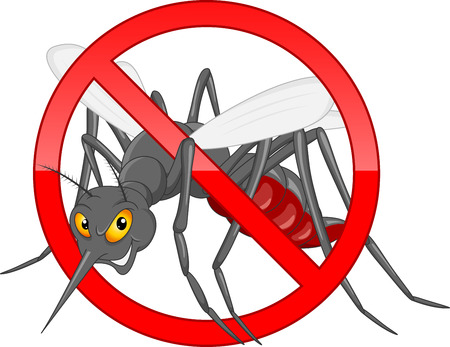 stop mosquito cartoonのイラスト素材
