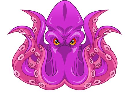 cute octopus mascot on a white backgroundのイラスト素材