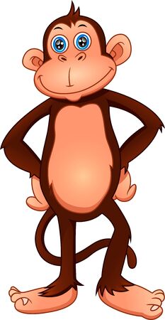 cute monkey cartoonのイラスト素材