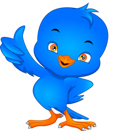 cute bird cartoon thumbs upのイラスト素材