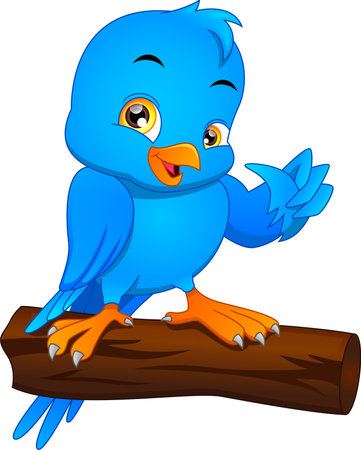 cute bird cartoon thumbs upのイラスト素材