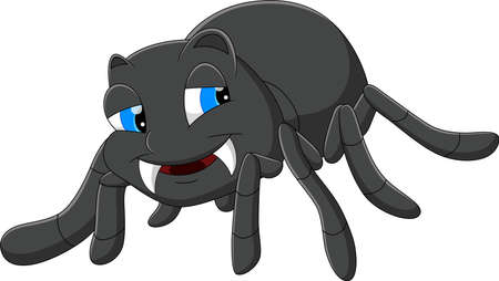 cartoon spider posing on a white backgroundのイラスト素材