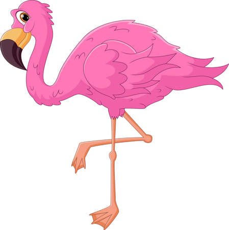 cute flamingo cartoonのイラスト素材