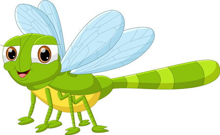 cartoon dragonfly pose and smileのイラスト素材
