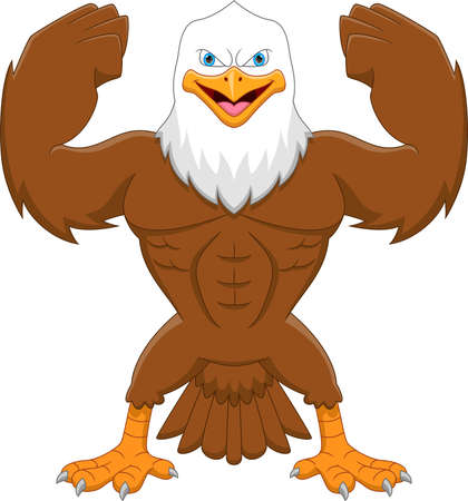 cute eagle cartoon isolated on white backgroundのイラスト素材