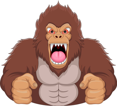 angry Gorilla cartoonのイラスト素材