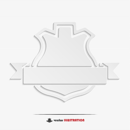 Abstract shield with ribbon web icon for your designのイラスト素材