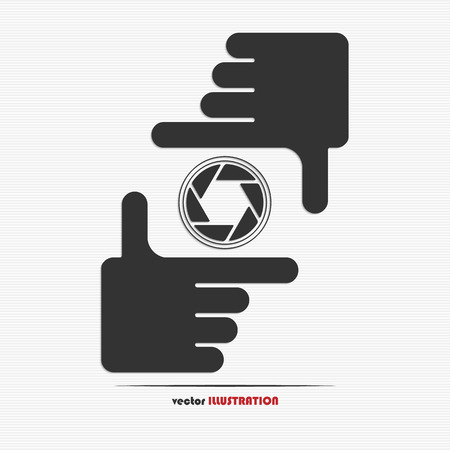 Hands framing and diaphragm web icon for your designのイラスト素材