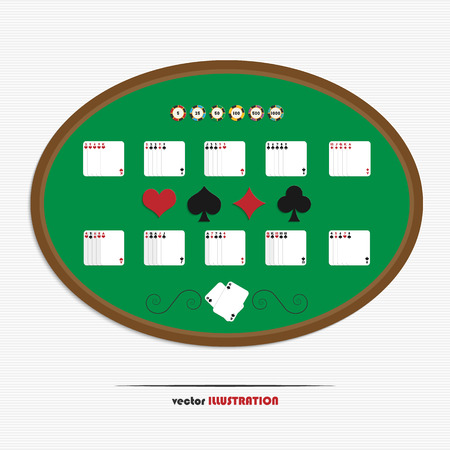 Set of poker hands with casino chips for your designのイラスト素材