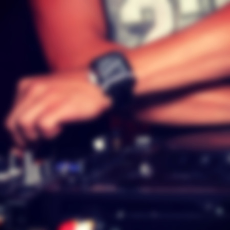Abstract blurred image of dj as a background for your designの写真素材