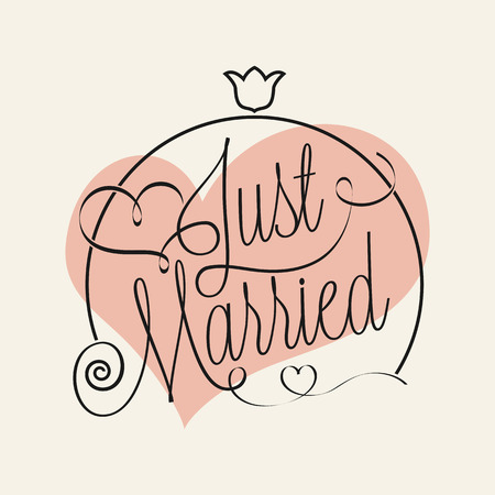 Just Married hand lettering for your designのイラスト素材