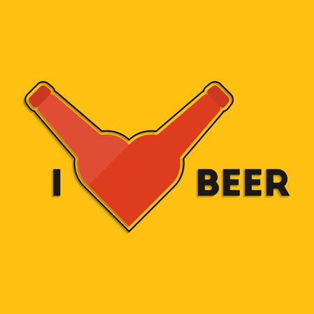 I love beer. Oktoberfest festival greeting card designのイラスト素材