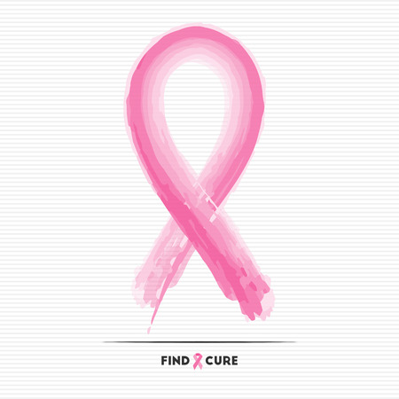 Find and Cure. Breast cancer awareness pink ribbon for your designのイラスト素材