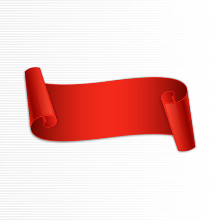 Abstract red curved paper banner for your designのイラスト素材