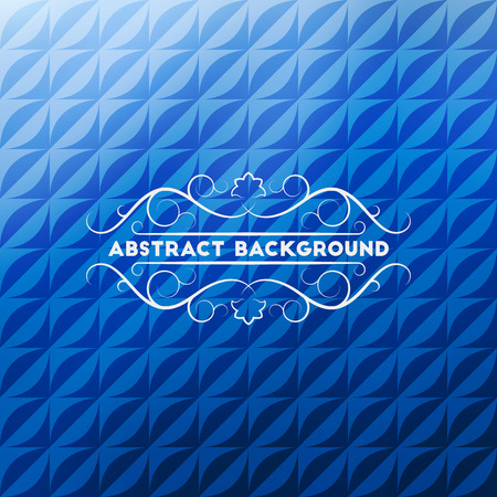 Abstract blue geometric background with elegant calligraphic floral frame for your designのイラスト素材