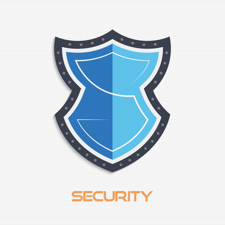 Vector illustration of security shield icon. Safety shield icon. Service shield icon in flat style. Shield icon with letter S for your designのイラスト素材
