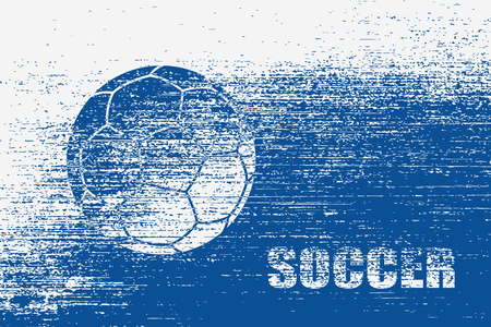 Grunge soccer ball. Vector illustration of abstract blue grunge soccer background for your designのイラスト素材