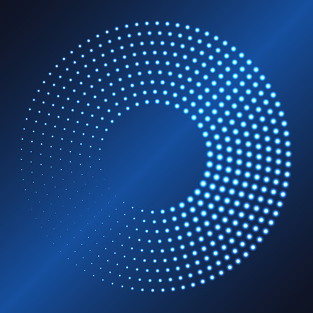 Glowing dots circle. Abstract neon lights background for your designのイラスト素材