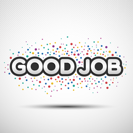 Good Job phrase with coloured round confetti for your designのイラスト素材