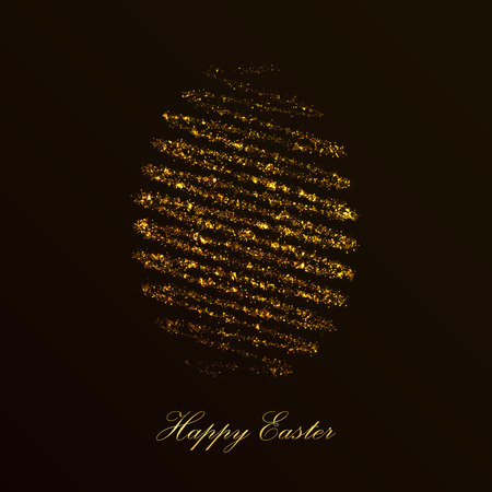Easter egg made of polygonal elements, glowing dots and particles for your greeting card designのイラスト素材
