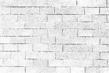 Halftone brick wall dotted pattern as a background. Black and white abstract backdrop. Grunge halftone dots effect vector texture for your designのイラスト素材