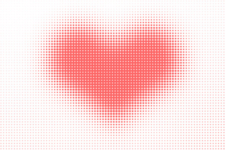 Dotted heart pattern as a background. Pink heart with halftone effect for your designのイラスト素材