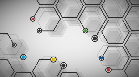 Vector illustration of hexagonal cells background. Digital futuristic template. Abstract geometric...