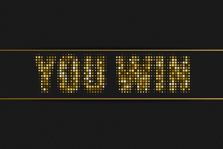 You Win golden halftone advertising sign with geometric pattern for your designのイラスト素材
