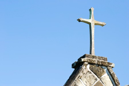 Cross on the top of old church. Taiwan, Asia.の写真素材