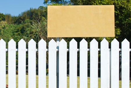 Blank wooden board for rent or sell estateの写真素材