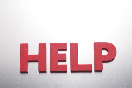 help word on metal background, part of a series of business wordsの写真素材