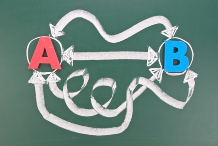 Many different ways to connect two pointsの写真素材