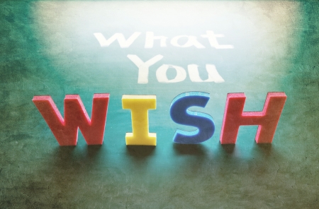 What you wish concept, words on blackboardの写真素材